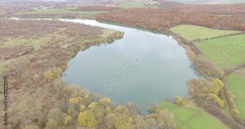 Aerial Drone Footage of British Reservoir 