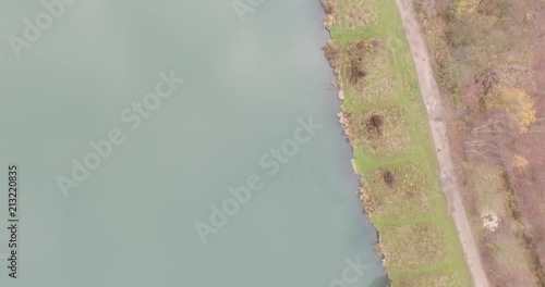 Aerial Drone Footage of British Reservoir 