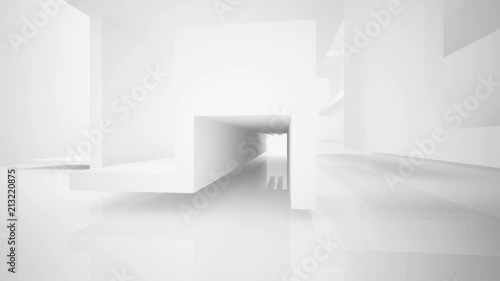 Wallpaper Mural Abstract white interior multilevel public space with window. 3D animation and rendering. Torontodigital.ca