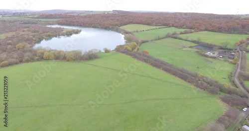 Aerial Drone Footage of British Reservoir 