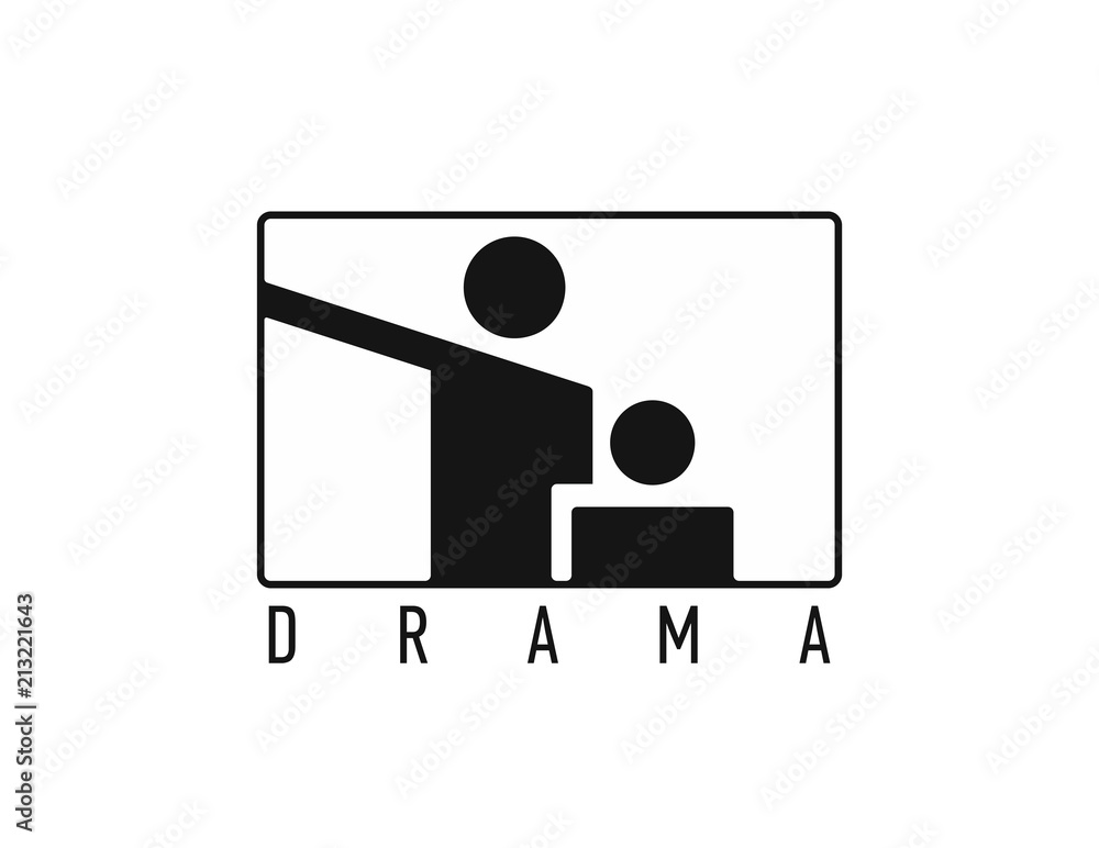 Icon denoting the genre of the film drama. Vector illustration. Icon denoting the genre of the film drama. Vector illustration.