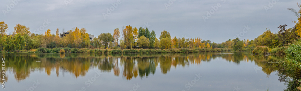 Autumn on the shore of the lake