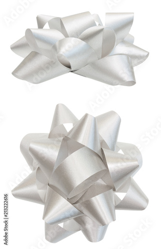 White bow isolated clipping path