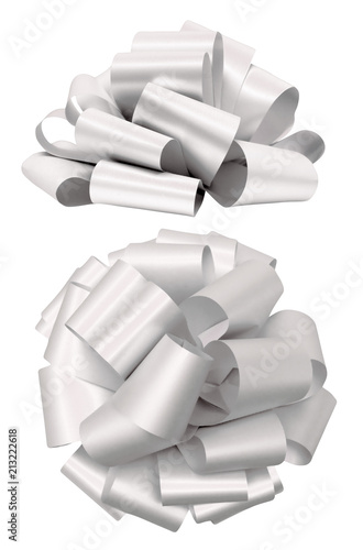 White lush bow isolated clipping path