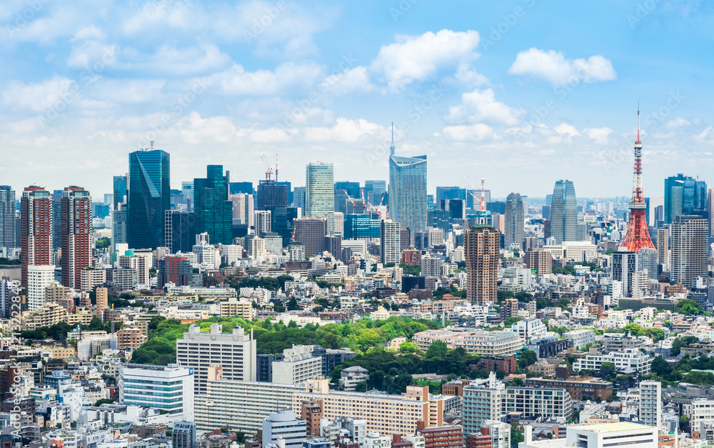 東京　青空と都市風景