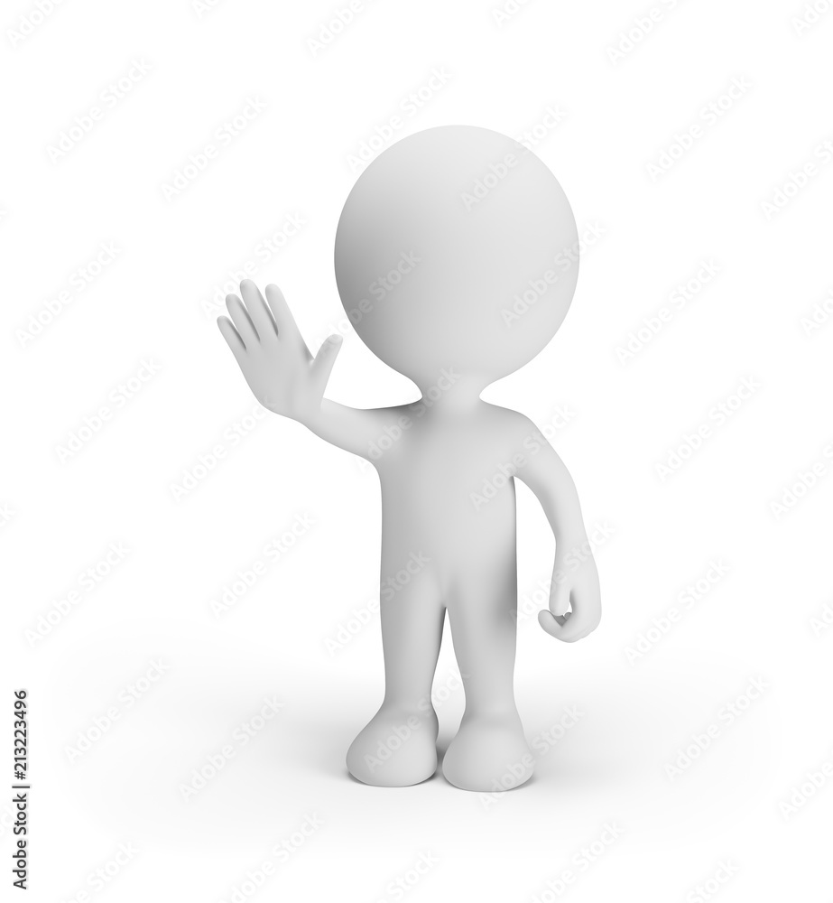3d man protests with his hand 3d man protests with his hand