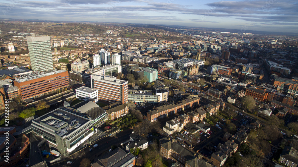 Aerial View of Sheffield City Centre