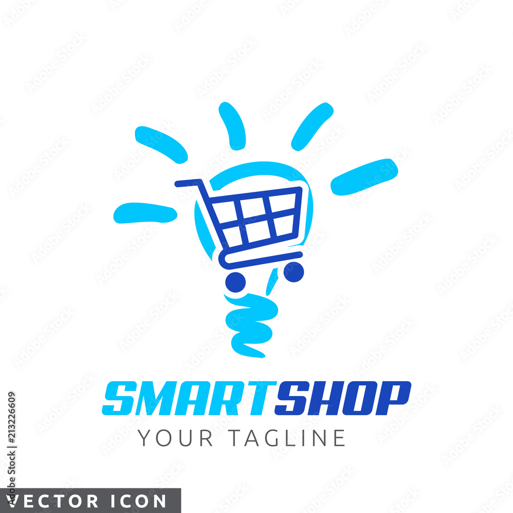 Shopping cart in Lightbulb Logo/Icon Shopping cart in Lightbulb Logo/Icon