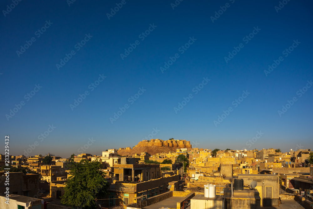Morning view of Jaisalmer fort, the golden city, Rajastan, India