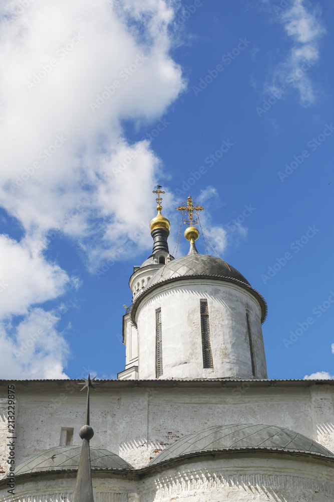 white towers and architerctural elements in volokolamsk kremlin