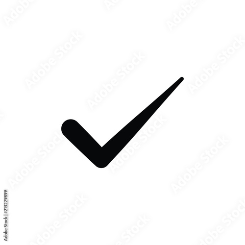 Check mark isolated icon. Black symbol for your design. Vector illustration, easy to edit.