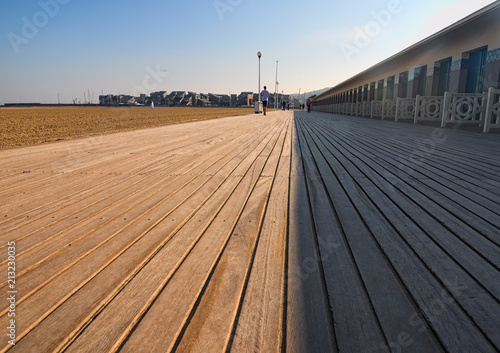 Promenade des Planches, where beach closets are dedicated to famous actors and moviemakers that have come to Deauville