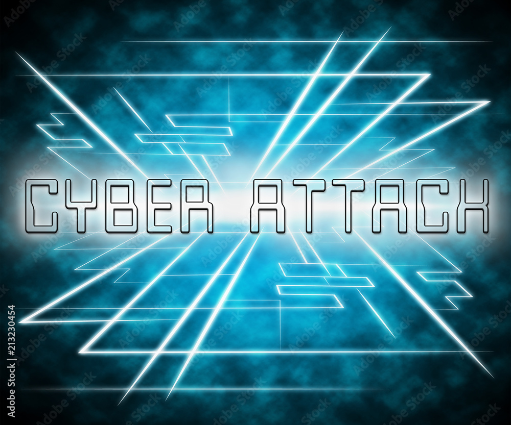 Fototapeta premium Cyberattack Malicious Cyber Hack Attack 3d Illustration