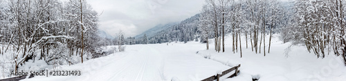 Panorama cross-country ski trail near Flachau, Austria