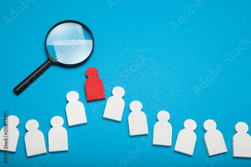 Select group and team concept. Search and choose corporate candidate. Employment target.