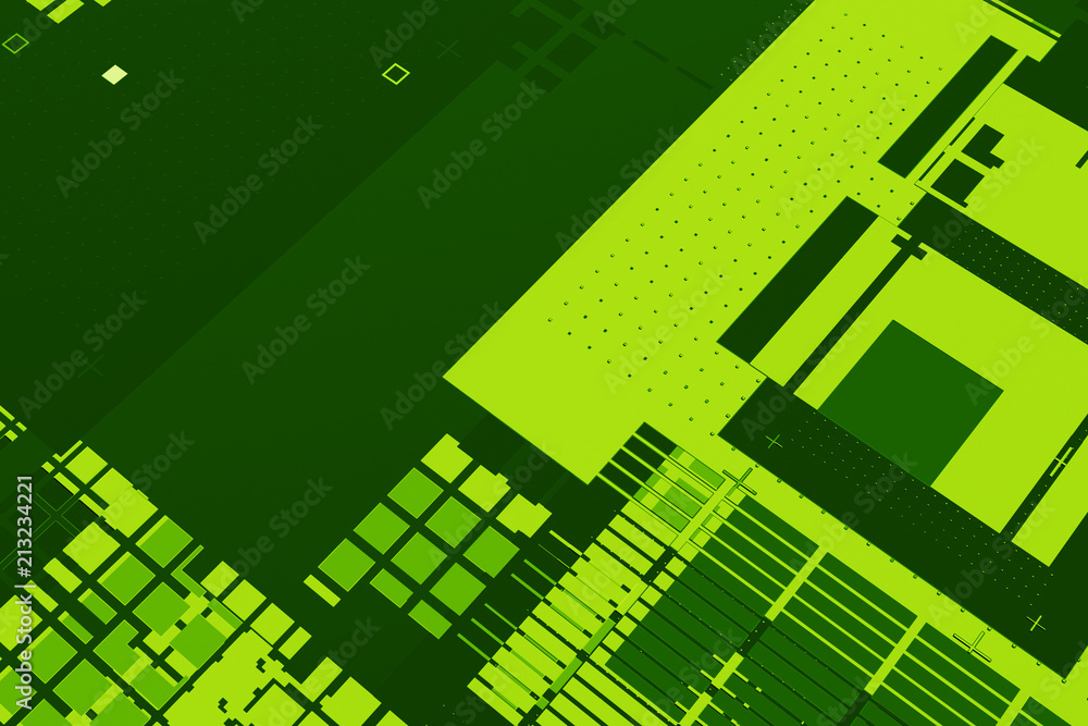 Obraz premium Flat background with simple geometric shapes. Technology theme..