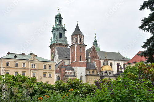 view of a Wawel castle in town Cracow, Poland