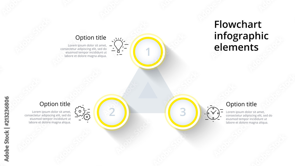 Business process chart infographics with 3 step segments. Circular corporate timeline infograph elements. Company presentation slide template. Modern vector info graphic layout design. Business process chart infographics with 3 step segments. Circular corporate timeline infograph elements. Company presentation slide template. Modern vector info graphic layout design.