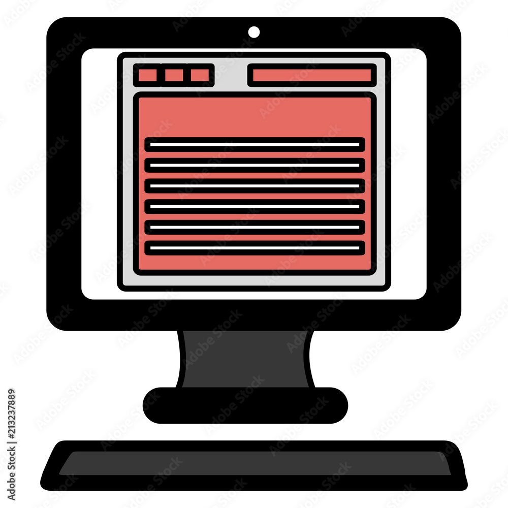 computer desktop isolated icon computer desktop isolated icon