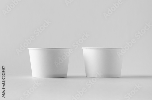 White ice cream paper cup mock-up.