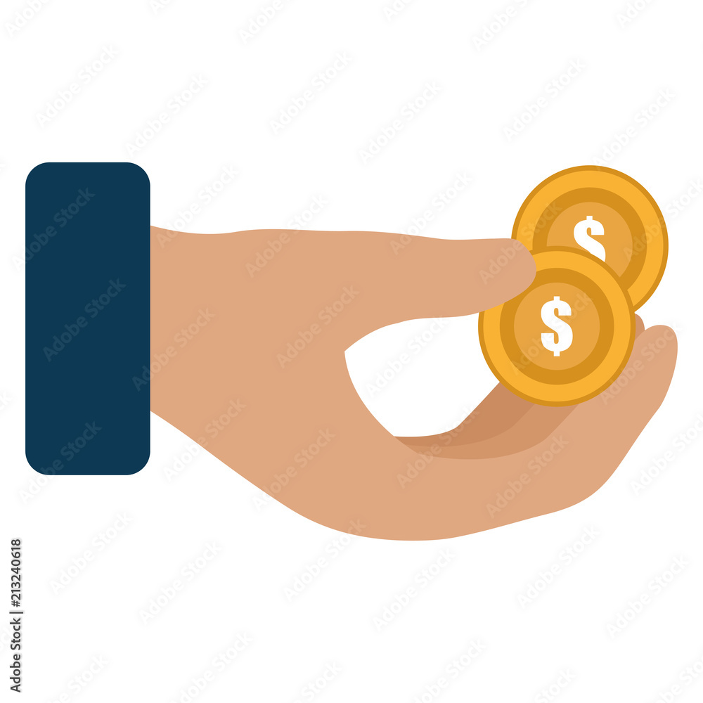 Fototapeta premium hand with coins money