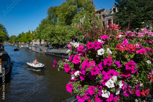 Summer on the Amsterdam canals, Netherlands