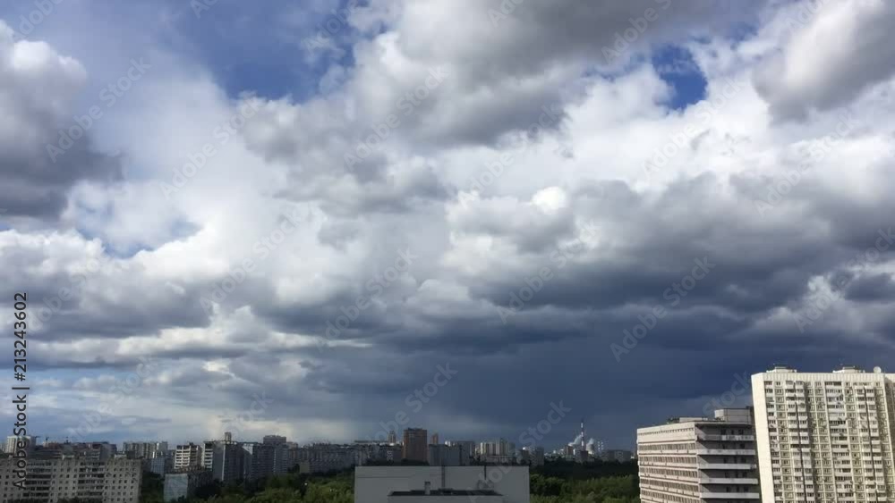Moving clouds time lapse in Moscow in summer Moving clouds time lapse in Moscow in summer