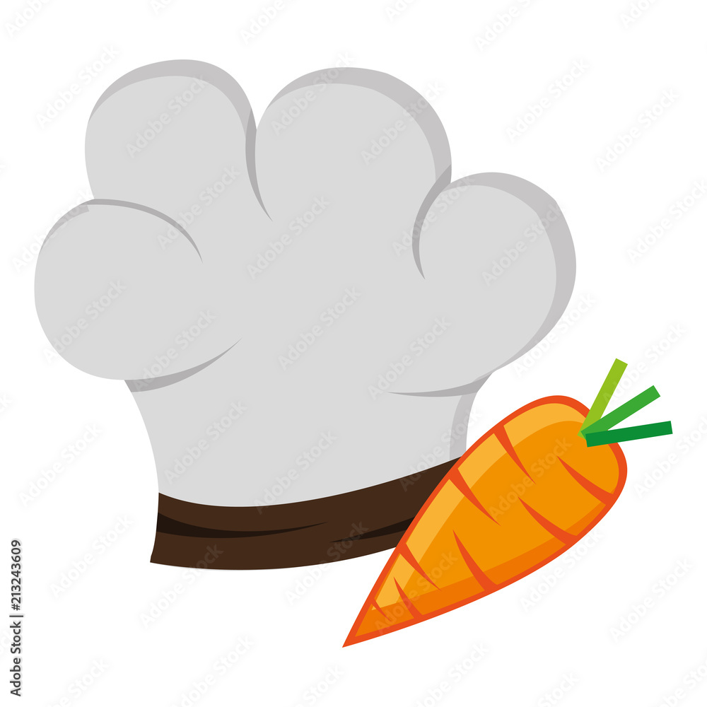 fresh carrot with hat chef vegetarian fresh carrot with hat chef vegetarian