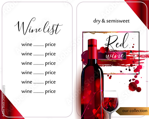 Template of wine list 
