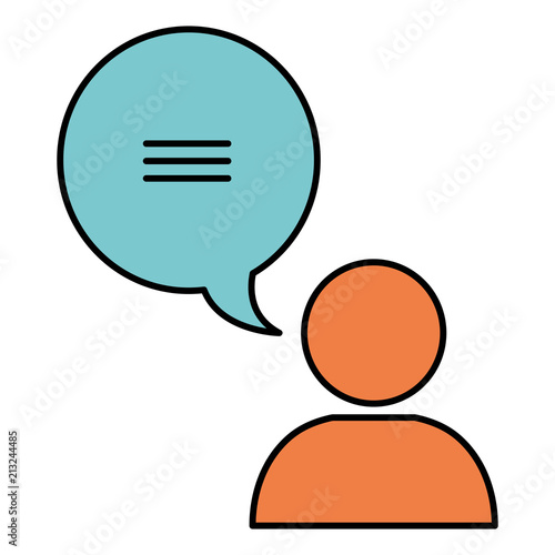 user silhouette with speech bubble