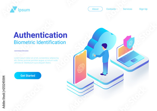 Isometric Authentication Biometric fingerprint identification
