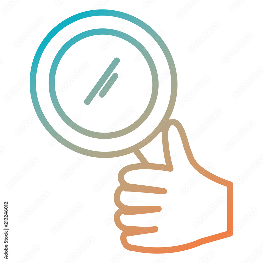 hand human with magnifying glass isolated icon hand human with magnifying glass isolated icon