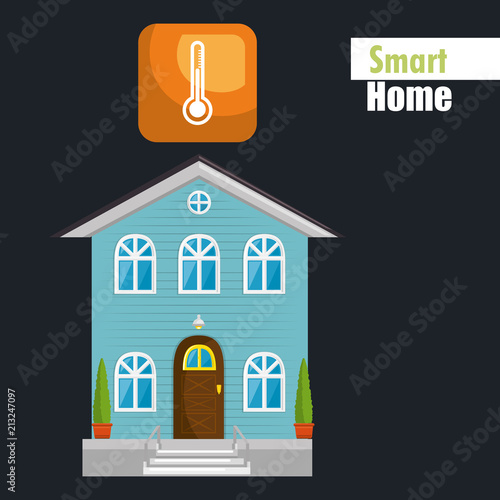 smart house with termometer temperature service