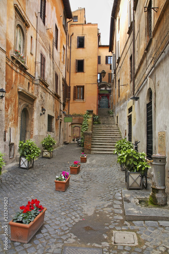 Old courtyard in Rome. Italy