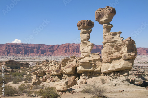 Formación El Submarino en el Parque provincial de Ischigualasto o Valle de la Luna, San Juan, Argentina