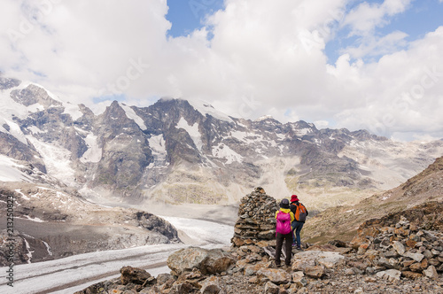 Diavolezza, Bernina, Piz Palü, Piz Trovat, Alpen, Gletscher, Gletscherwanderung, Engadin, Graubünden, Schweiz