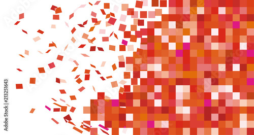 Break wall to tiles fly destruction, flat style