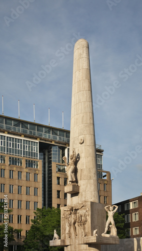 Photography National monument at Dam square in Amsterdam. Netherlands