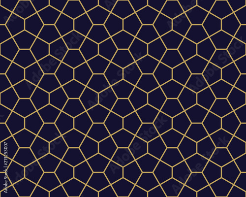 Vector ornamental seamless pattern. Gold background and wallpaper in Arabic style. Geometric pattern. Vector illustration for your design. 