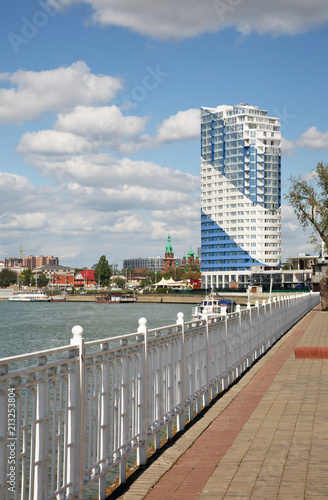 Embankment of Kuban river in Krasnodar. Russia