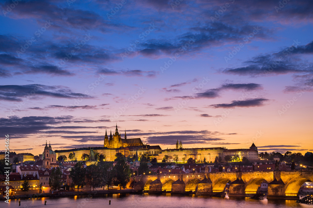 View of Charles bridge, St. Vitus Cathedral castle, St. Nicholas View of Charles bridge, St. Vitus Cathedral castle, St. Nicholas