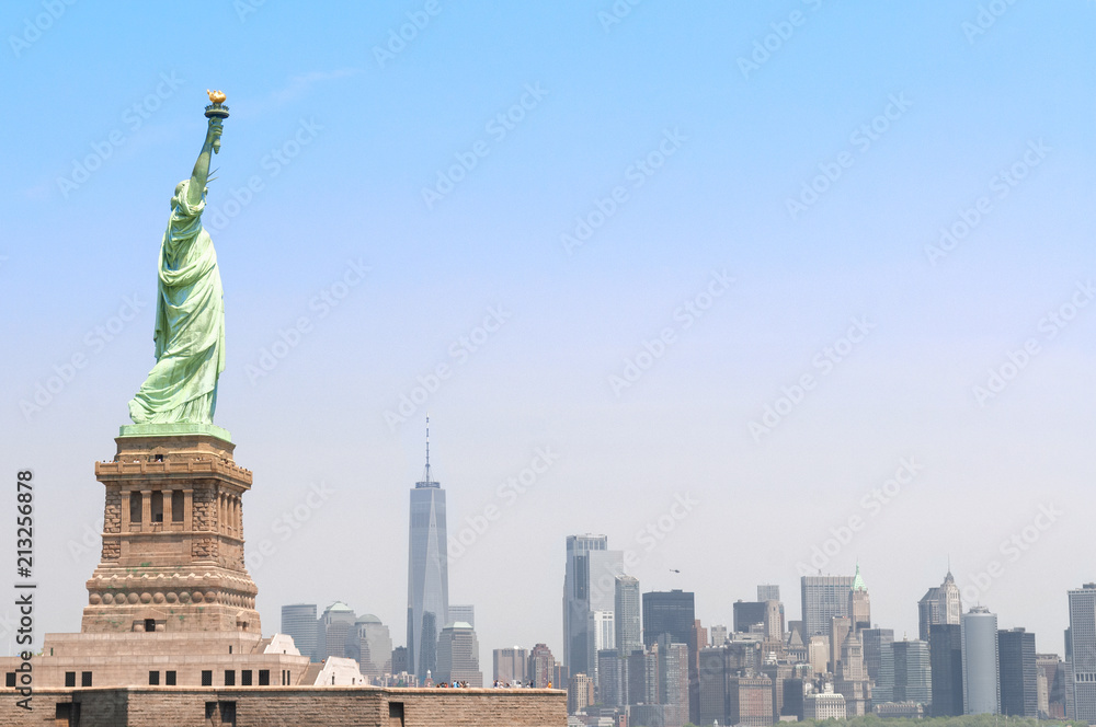 Staue of liberty and NYC's skyline
