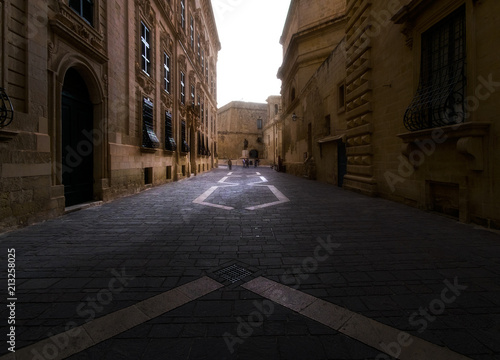 Streets of the city of Valletta. Malta.