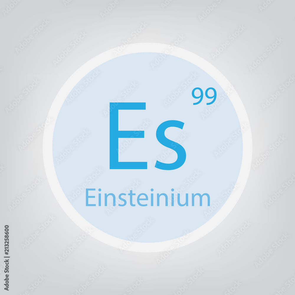 Einsteinium Es chemical element icon- vector illustration Einsteinium Es chemical element icon- vector illustration