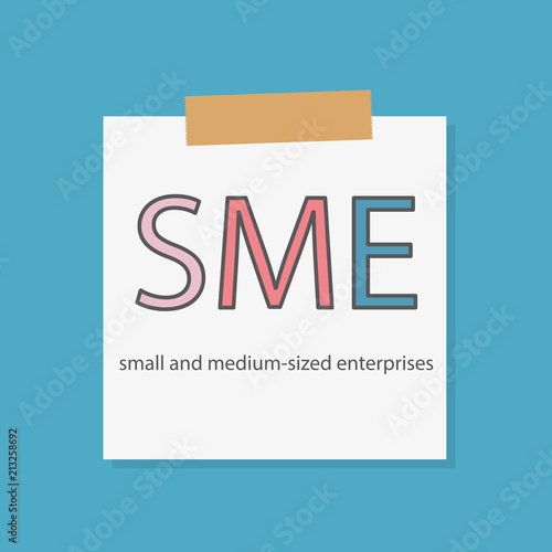 SME (Small And Medium-sized Enterprises) written in a notebook paper- vector illustration