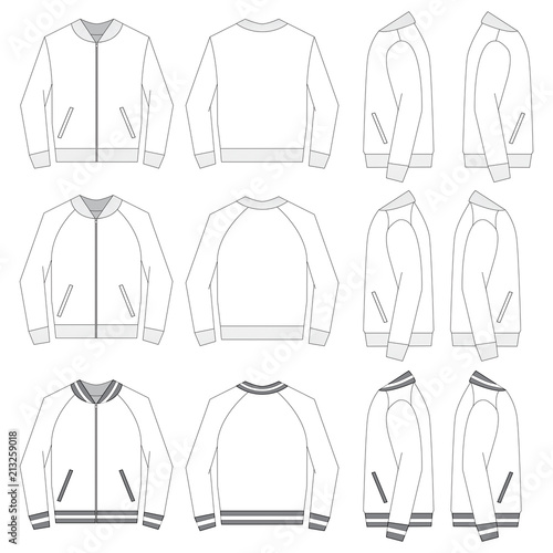 Vector template for Bomber Jackets