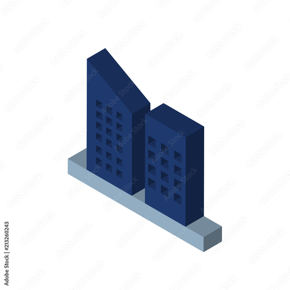City isometric right top view 3D icon City isometric right top view 3D icon