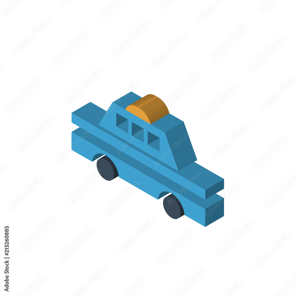 Police car isometric right top view 3D icon