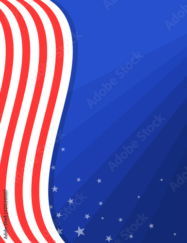 American patriotic blue background with red and white stripes