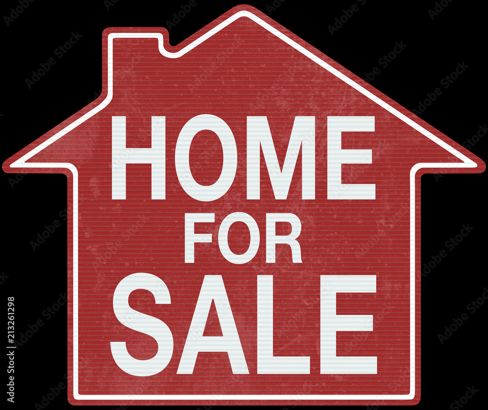 Real Estate Home Sign Business. Sign of home for sale in red over black background. Clipping path included. Real Estate Home Sign Business. Sign of home for sale in red over black background. Clipping path included.